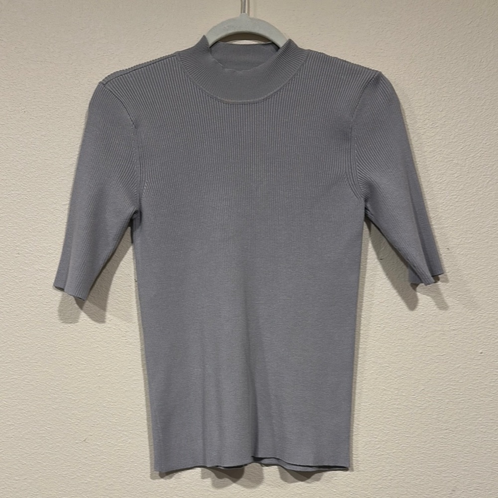 ANTONIO MELANI Gray Fitted 3/4 Sleeve T-Shirt